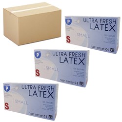ULTRA FRESH Latex gloves - small - low powder x10 bulk buy deal
